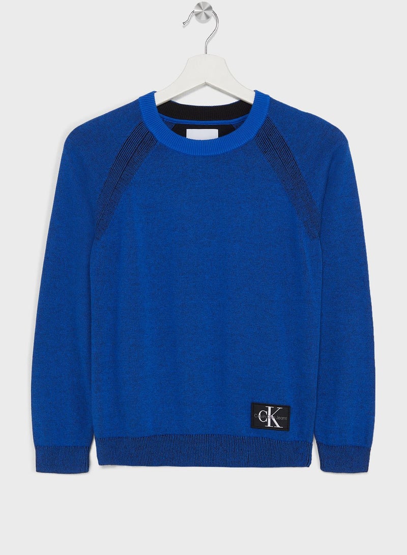 Kids Dual Toned Logo Sweater
