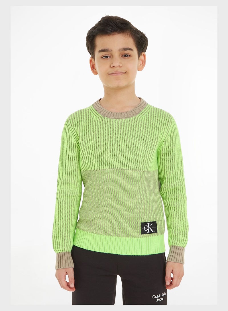 Kids Color Block Sweater