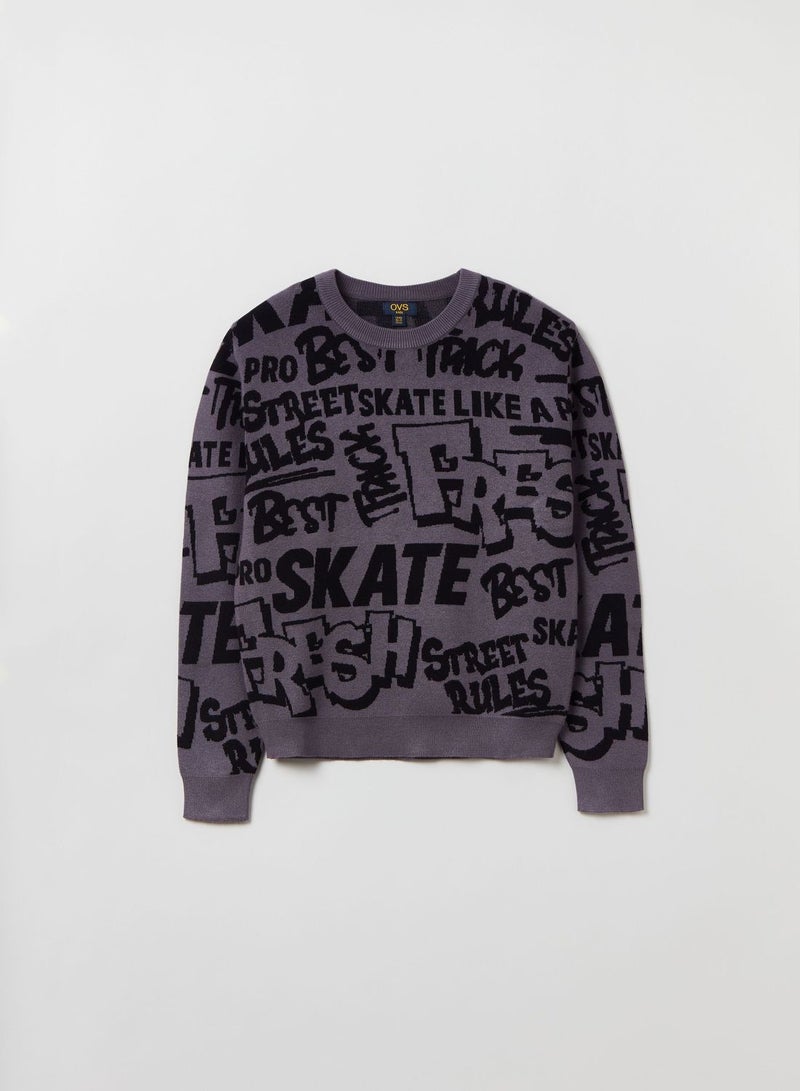 OVS Knitted Pullover With Lettering Design