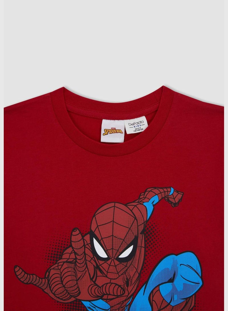 2 Pack Boy Marvel Spiderman Licenced Crew Neck Short Sleeve Knitted Pyjamas