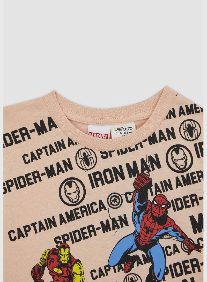 Boy Marvel Licenced Crew Neck Short Sleeve Knitted Pyjamas