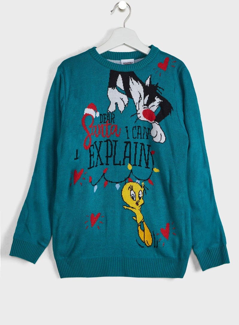 Kids Looney Tune Christmas Sweater