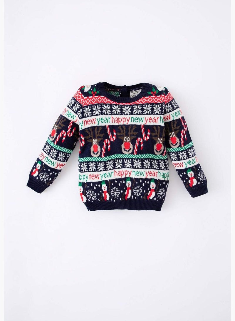 New Year BabyBoy Bike Neck Long Sleeve Tricot Pullover