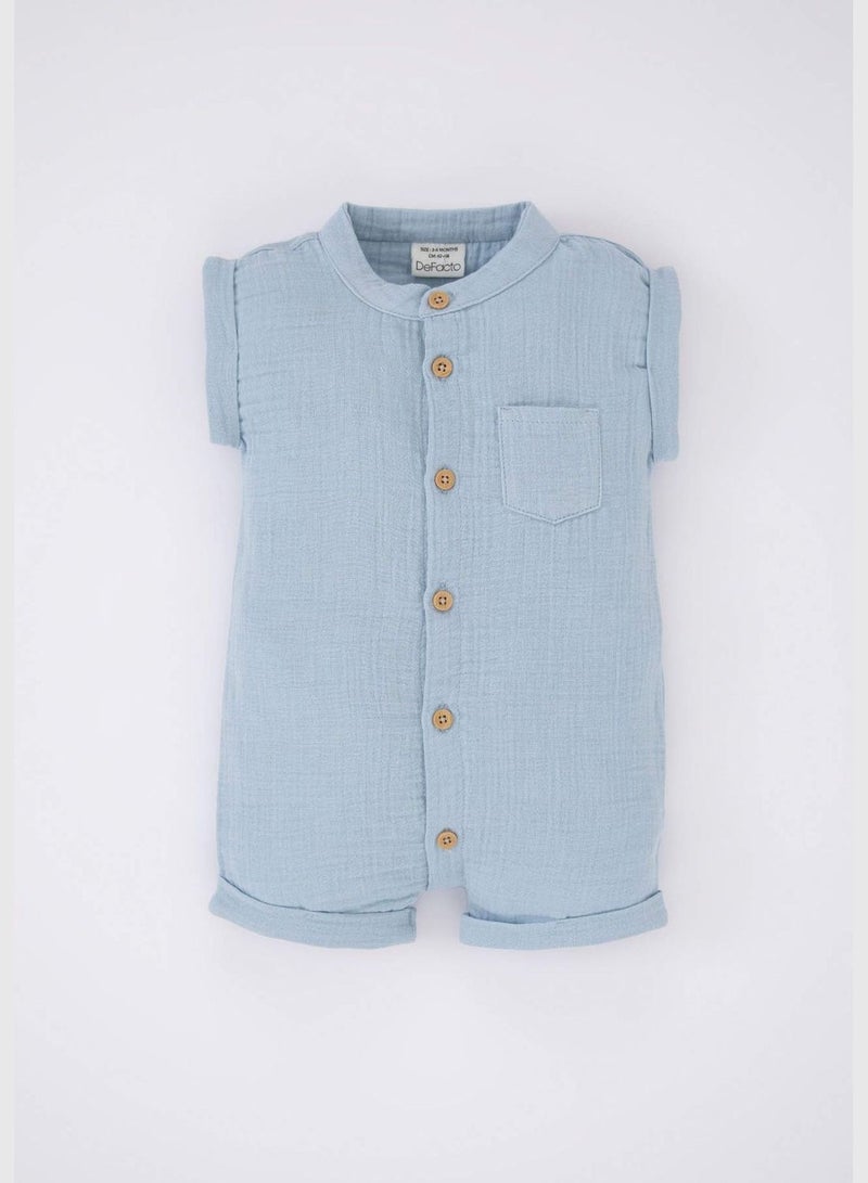 BabyBoy Bike Neck Short Sleeve Knitted Overalls