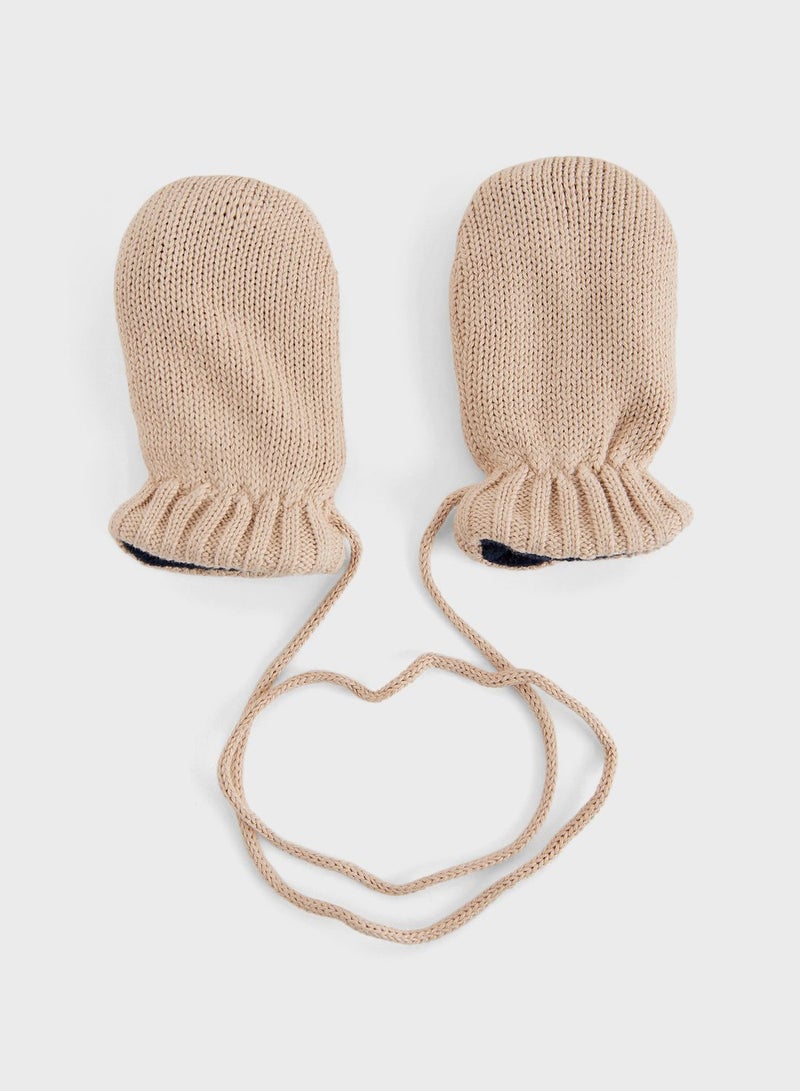 Infant Knitted Mittens Recycled Fleece Lining