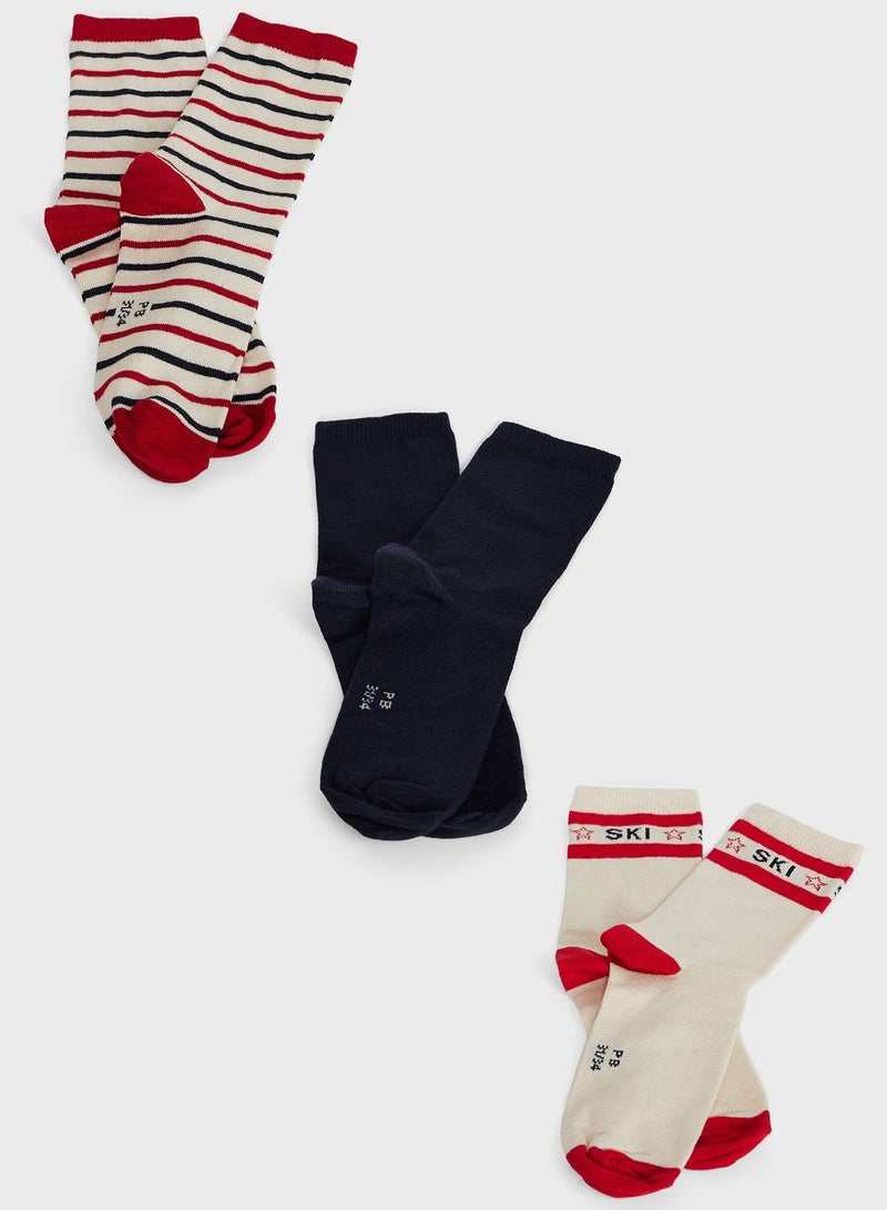 Kids 3 Pack Assorted Socks