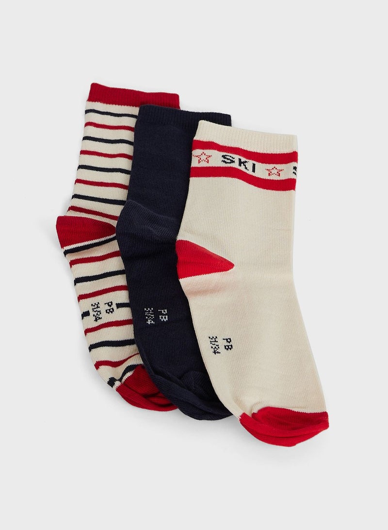 Kids 3 Pack Assorted Socks