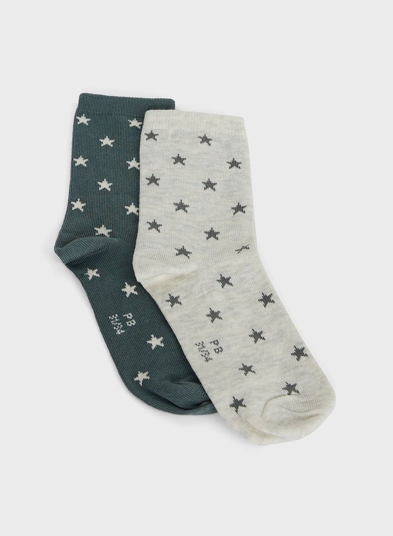 Kids 2 Pack Assorted Socks