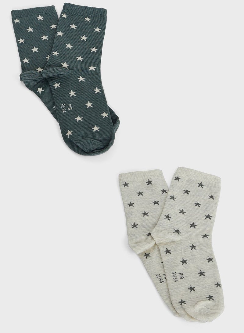 Kids 2 Pack Assorted Socks