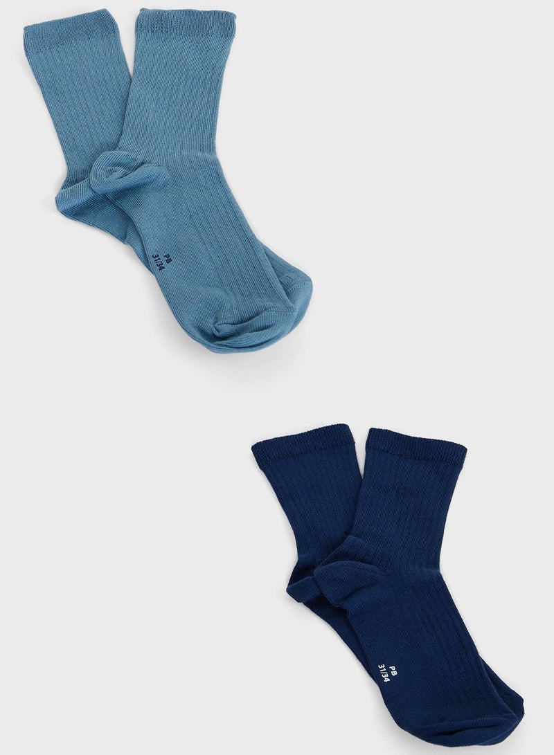 Kids 2 Pack Assorted Socks