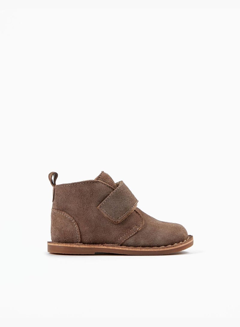 ZIPPY Baby Boy Brown Suede Leather Boots