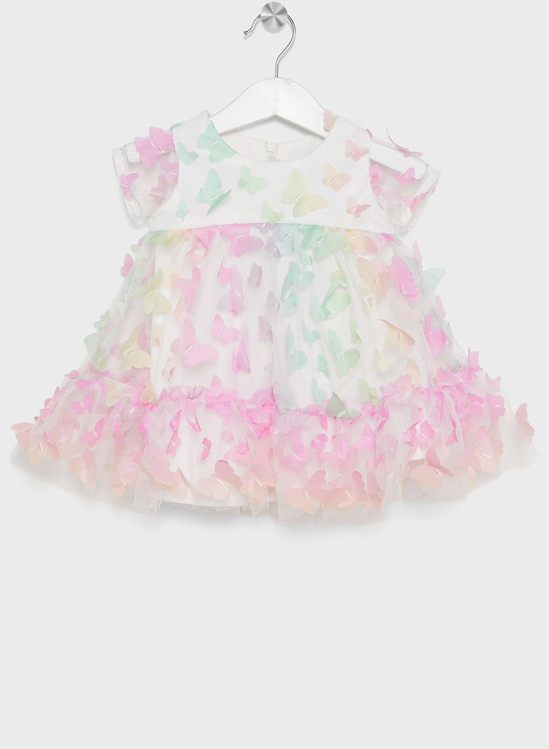 Kids Butterfly Tiered  Dress