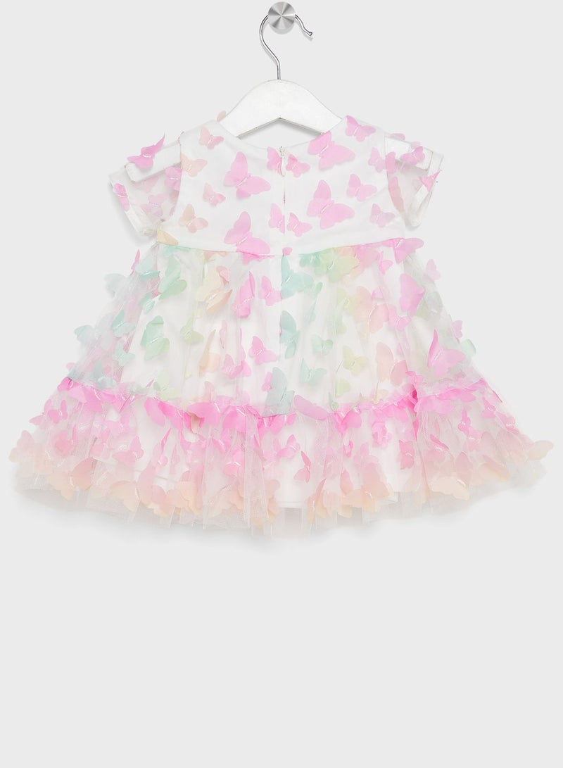 Kids Butterfly Tiered  Dress