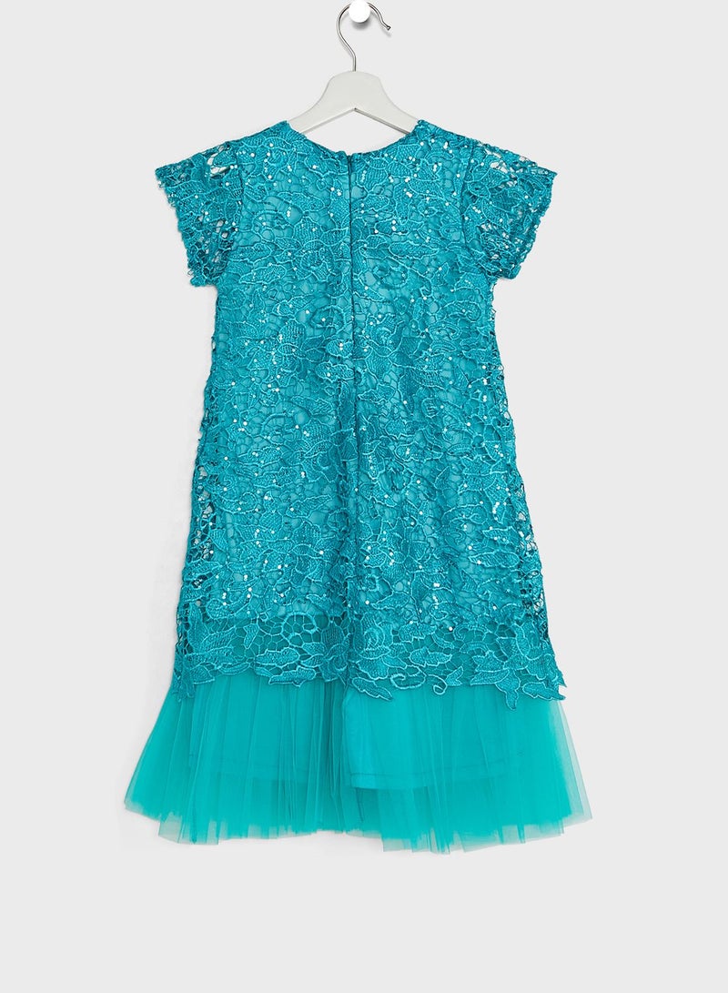 Kids Little Short Sleeve Lace Dress