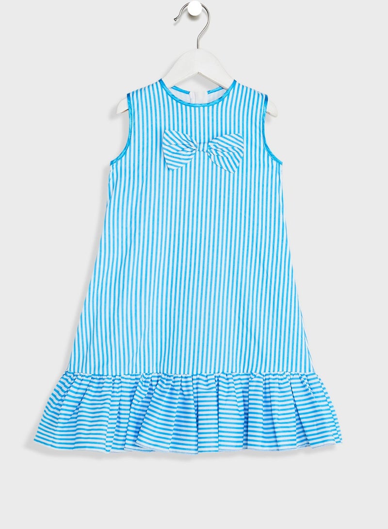 Kids Little Cut Sleeve Striped Dress