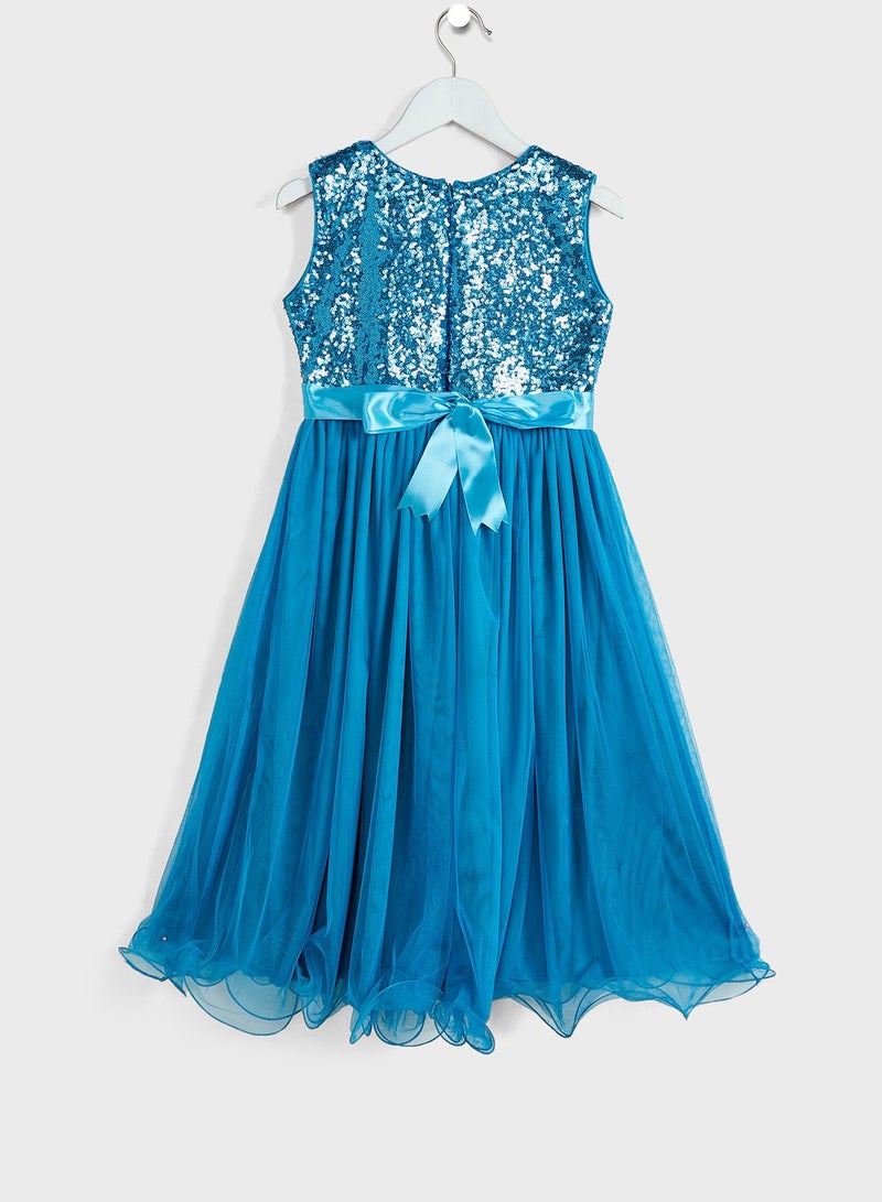 Little Sequin Top Net Dress