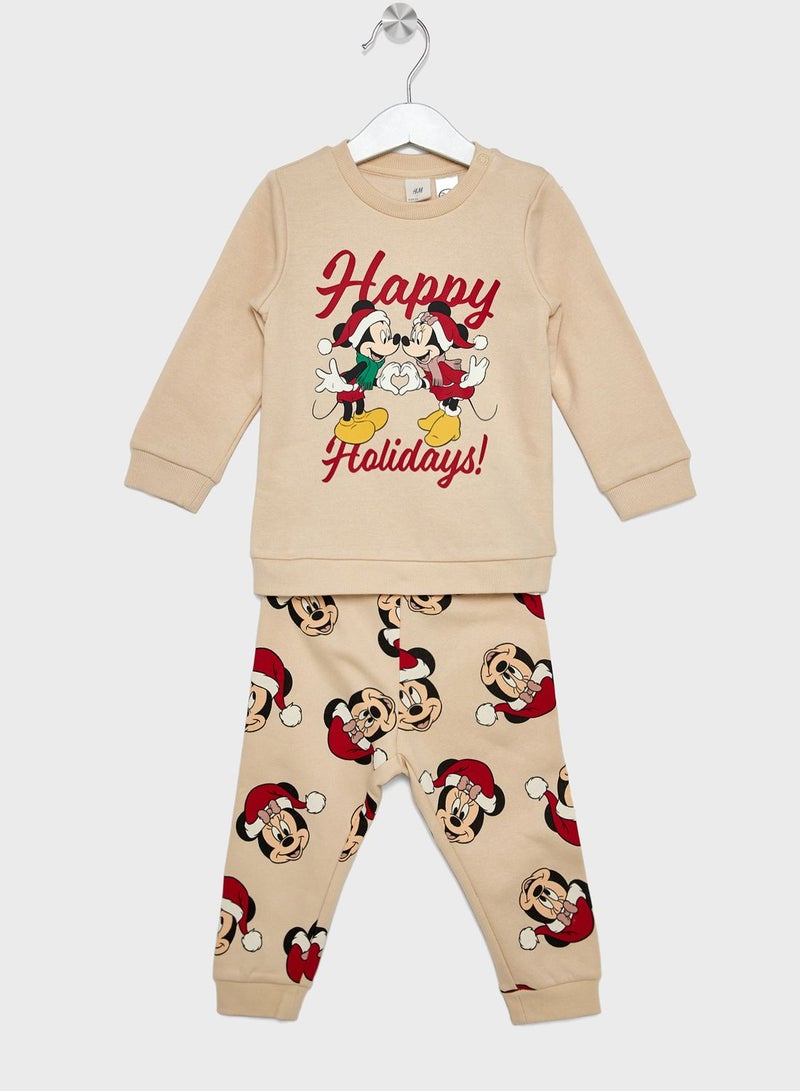 Infant Minnie Print Sweatshirt & Sweatpants Set