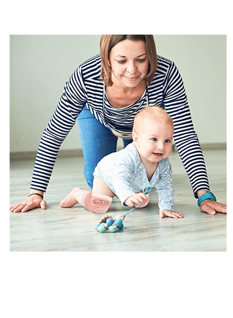Baby Crawling Anti-Slip Knee Pads, Adjustable Elastic Leg Warmers, Anti Slip Leg Protector For Unisex Toddlers, Pink, Blue, Grey, Coffee, Green, (5 Pairs)