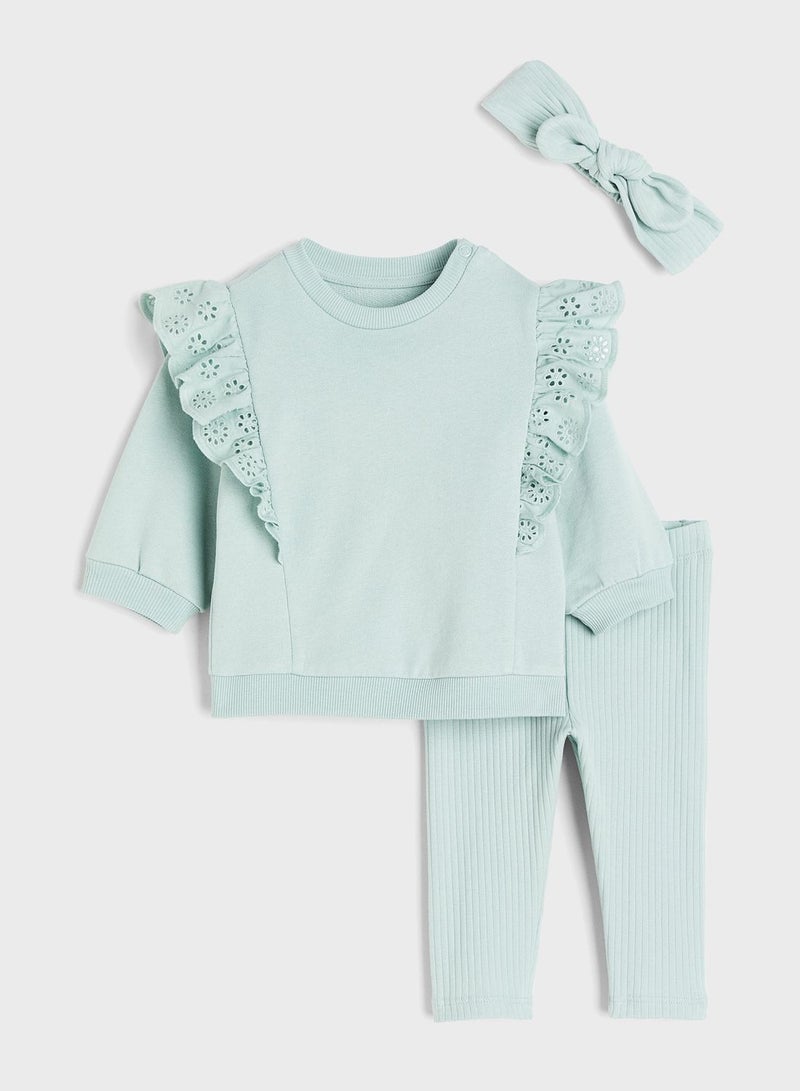 Kids Essential Top, Trousers & Bow Set