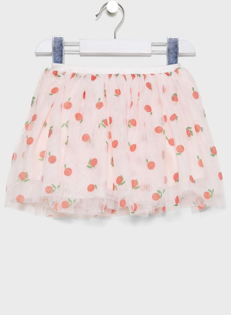 Kids Mandarin Print Skirt