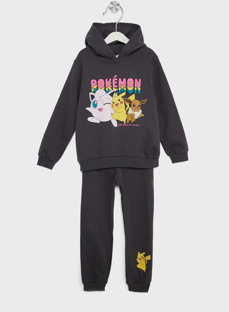 Kids Printed Sweatshirt & Sweatpants Set