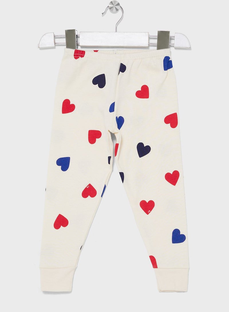 Kids Heart Print Pyjama Set