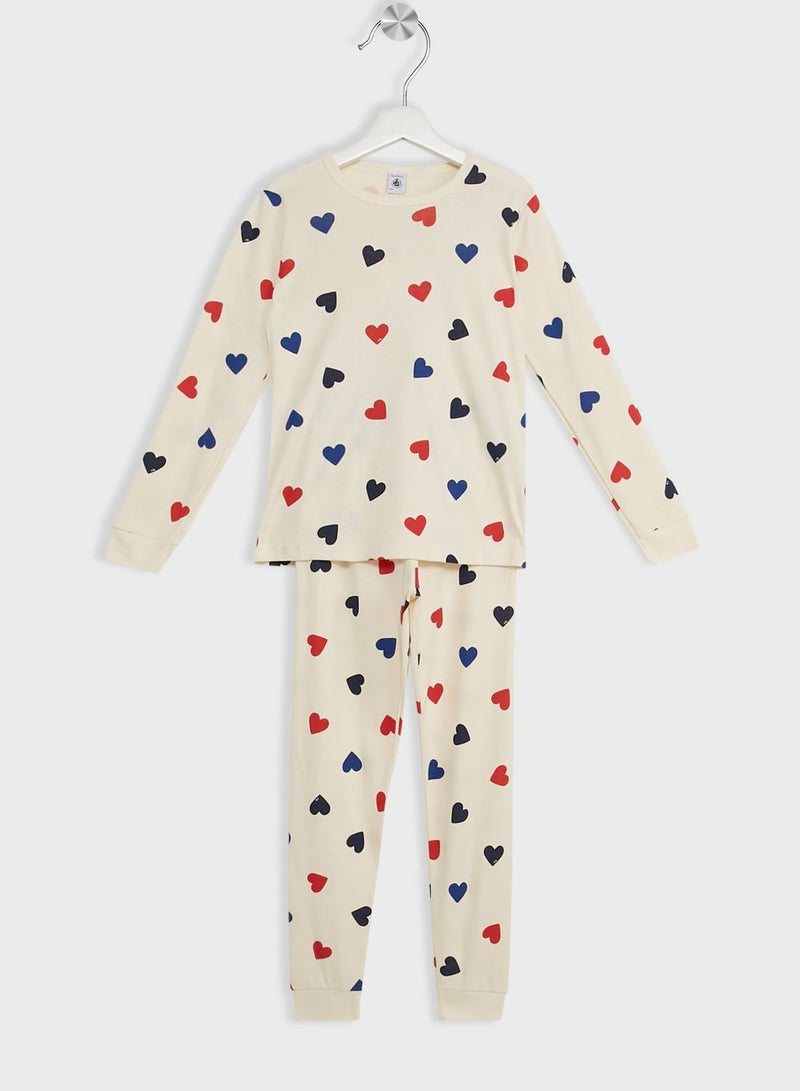 Youth Heart Print Pyjama Set