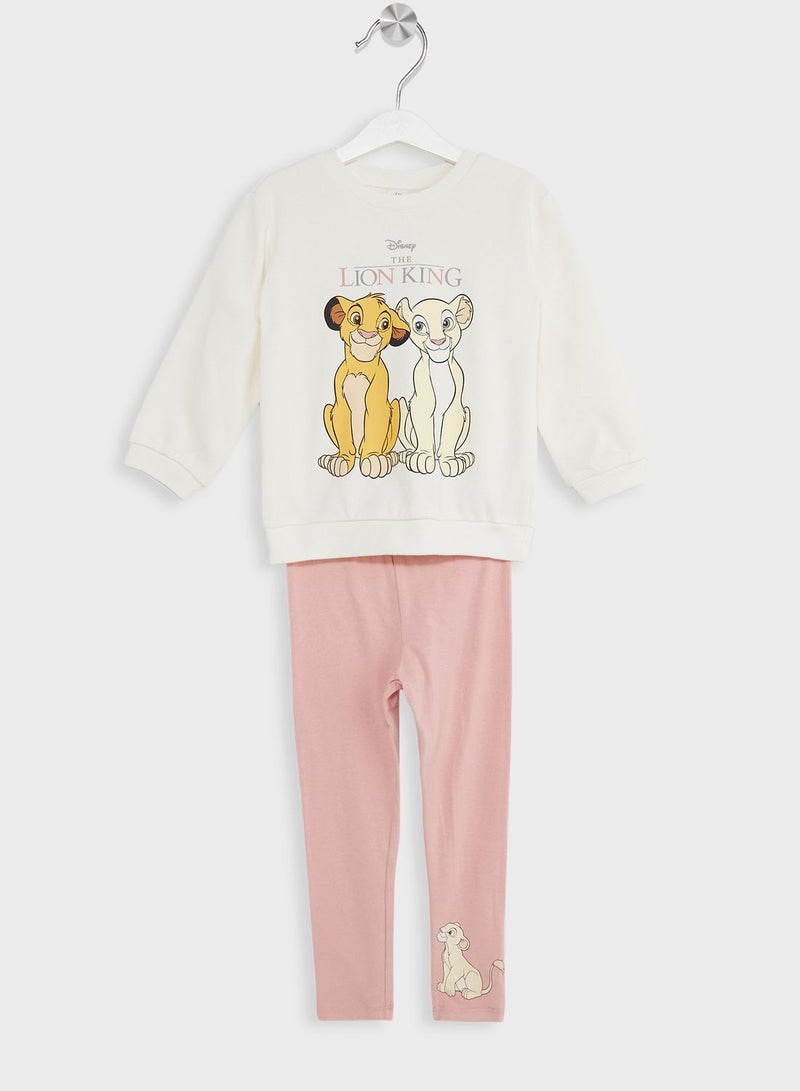 Infant Minnie Print Sweatshirt And Sweatpants Set