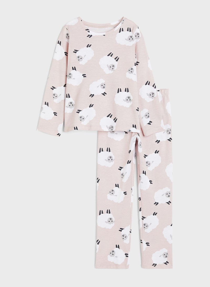 Kids Sheep Print Pyjama Set