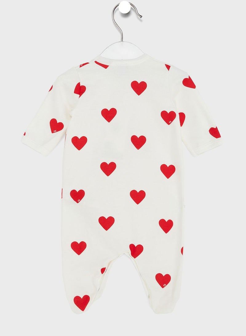 Infant Heart Print Romper