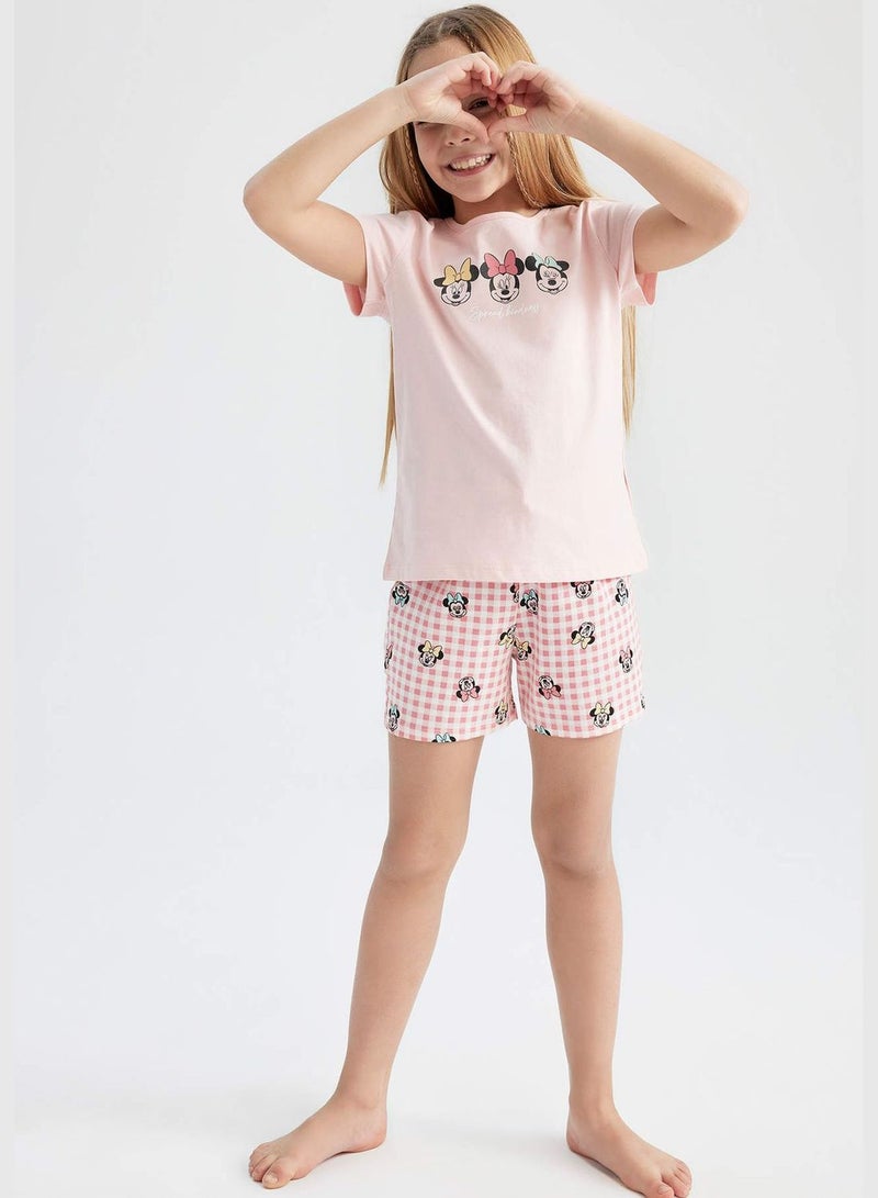 Girl Disney Mickey & Minnie Licenced Short Sleeve Knitted Pyjamas
