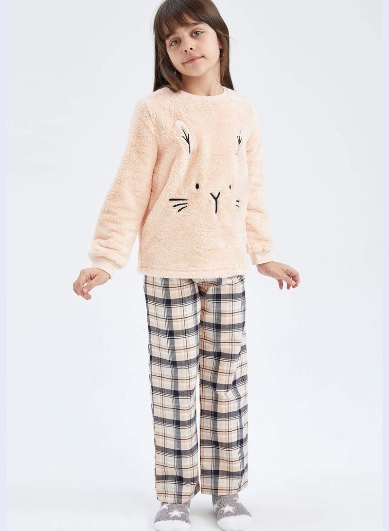 2 Pack Girl Long Sleeve Knitted Pyjamas