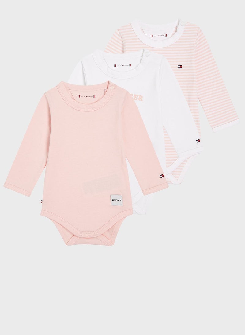 Infant  3 Pack Logo Bodysuits