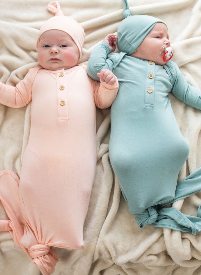 Infant Bamboo Knot Bodysuit & Beanie Set
