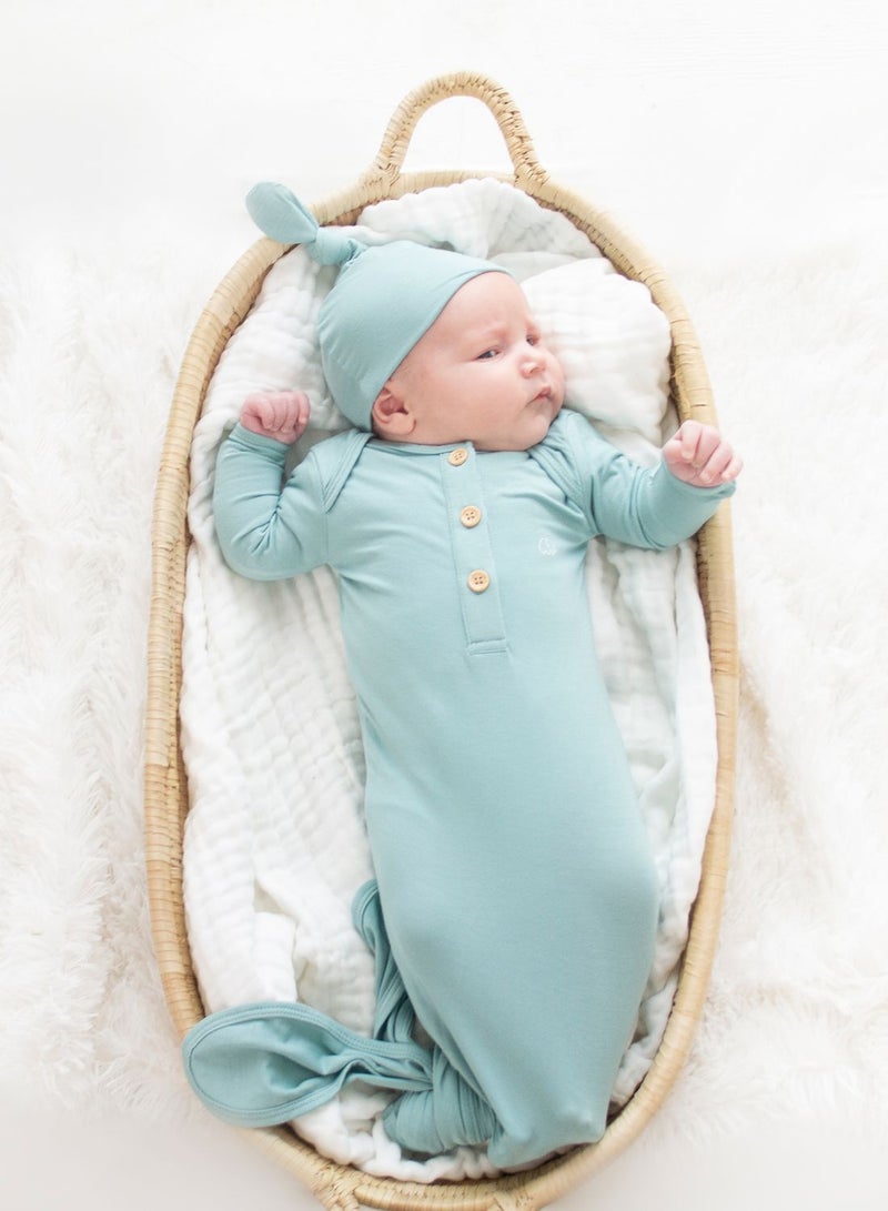 Infant Bamboo Knot Bodysuit & Beanie Set