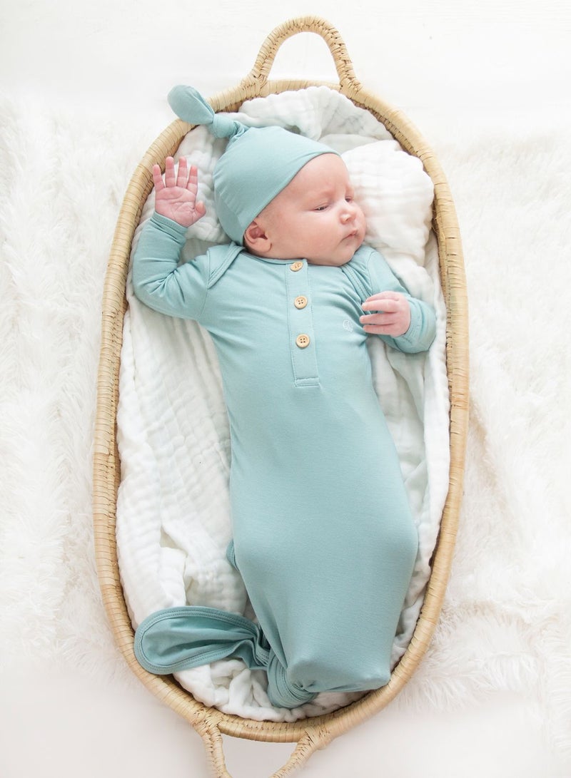 Infant Bamboo Knot Bodysuit & Beanie Set