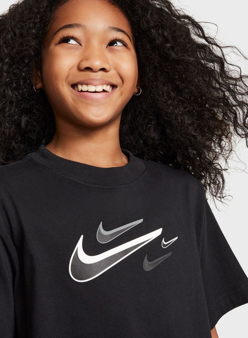 Youth Nsw Boxy Swoosh Logo T-Shirt