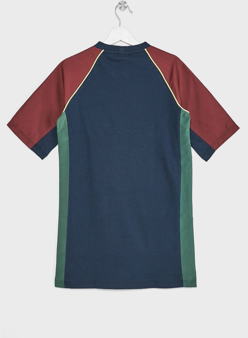 Kids Color Block Round Neck T-Shirt