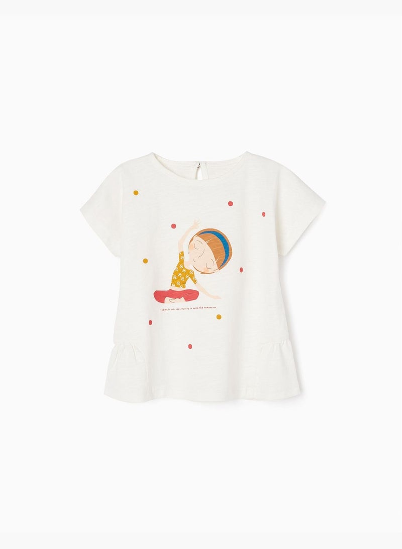 Zippy Cotton Ruffle T-Shirt For Baby Girl 'Yoga'