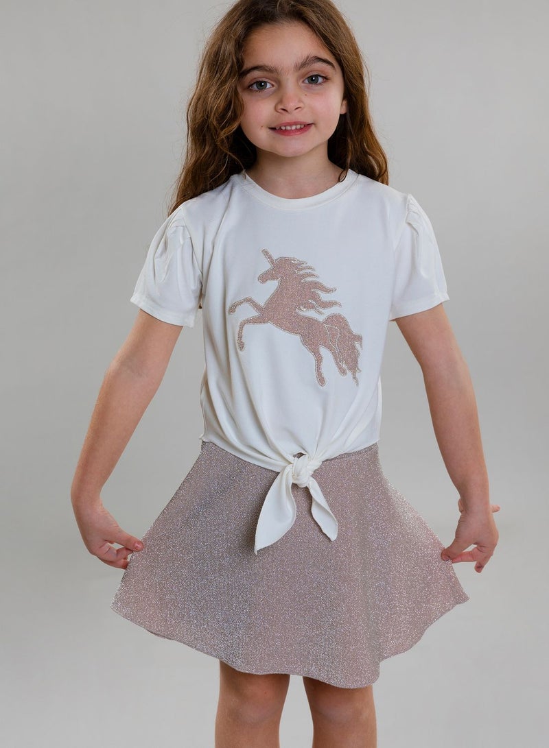 Kids Unicorn Embroidered T-Shirt