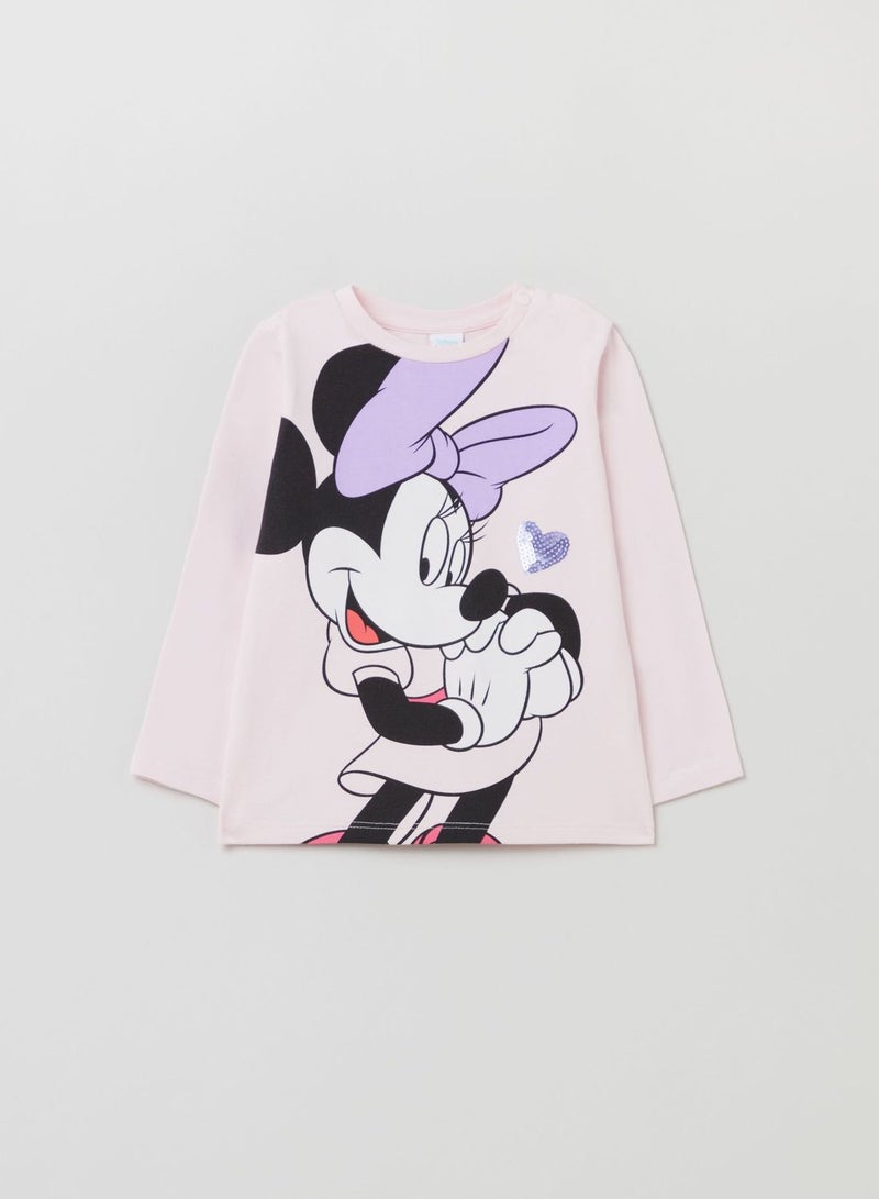 OVS T-Shirt With Long Sleeves And Minnie Mouse Print