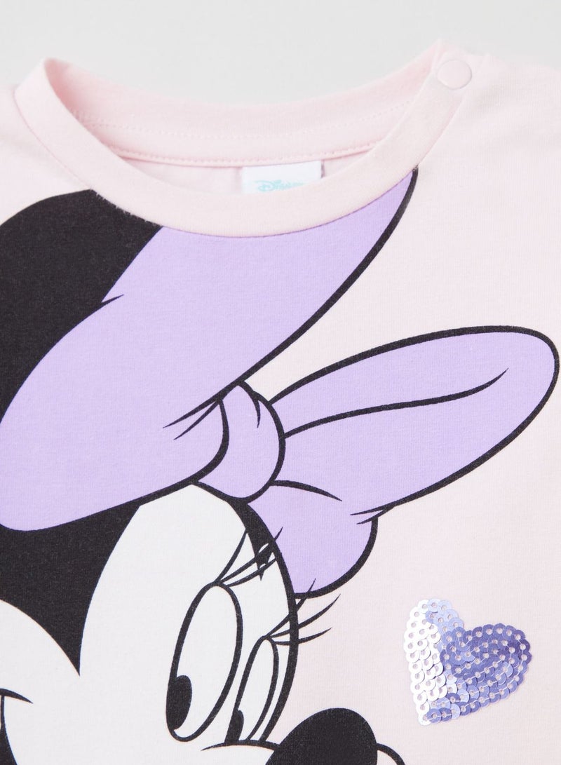 OVS T-Shirt With Long Sleeves And Minnie Mouse Print
