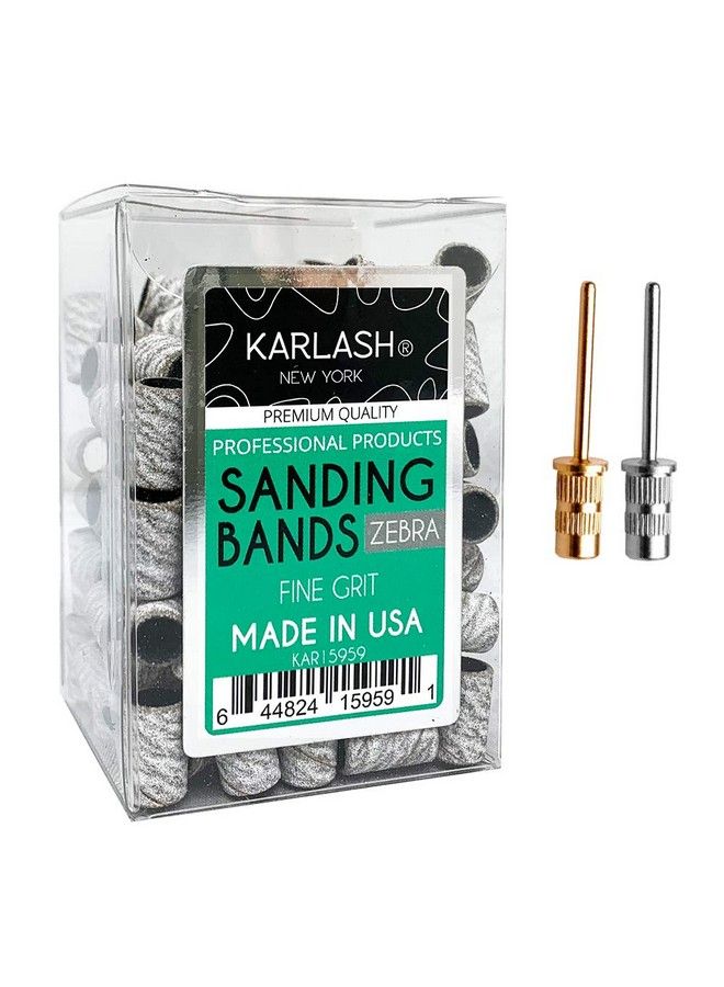 Professional Nail Sanding Bands Zebra Fine Grit File + Free 2 Mandrel (1 Pack)