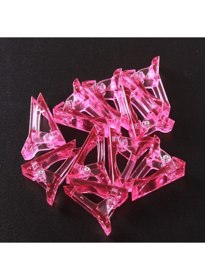 10Pcs Pink Color Nail Tips Clip For Quick Building Polygel Nail Forms Nail Clips For Polygel Finger Nail Extension Uv Led Builder Clamps Manicure Nail Art Tool