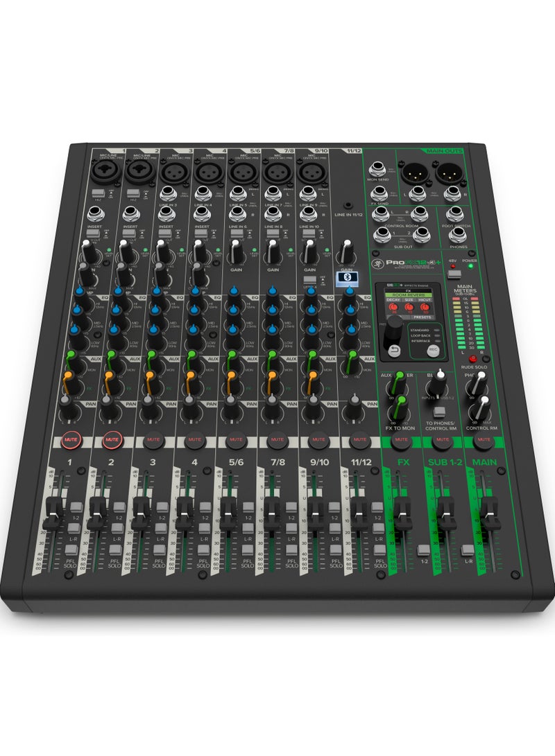 Mackie ProFX12v3+ 12-Channel Analog Mixer with Enhanced FX, USB Recording Modes, and Bluetooth