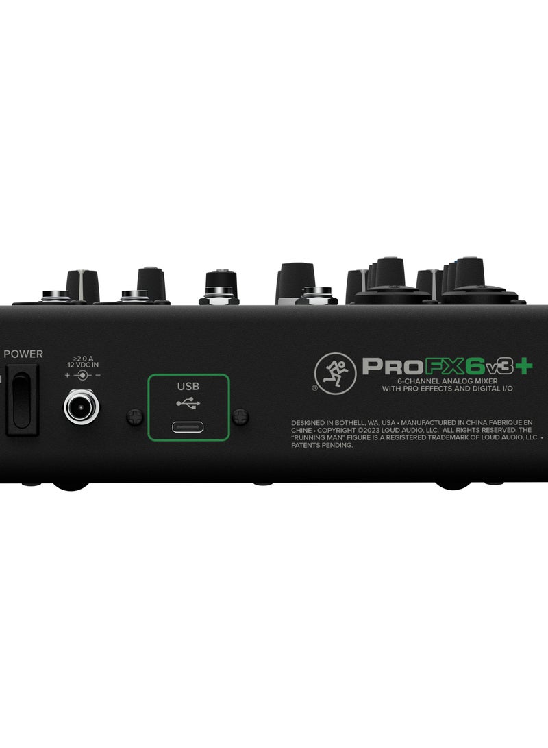 Mackie ProFX6v3+ 6-Channel Analog Mixer with Enhanced FX, USB Recording Modes, and Bluetooth