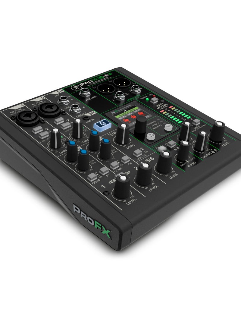 Mackie ProFX6v3+ 6-Channel Analog Mixer with Enhanced FX, USB Recording Modes, and Bluetooth