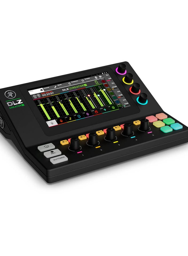 Mackie DLZ Creator XS Compact Adaptive Digital Mixer for Podcasting and Streaming, Featuring Mix Agent™ Technology