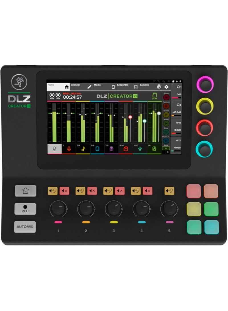 Mackie DLZ Creator XS Compact Adaptive Digital Mixer for Podcasting and Streaming, Featuring Mix Agent™ Technology