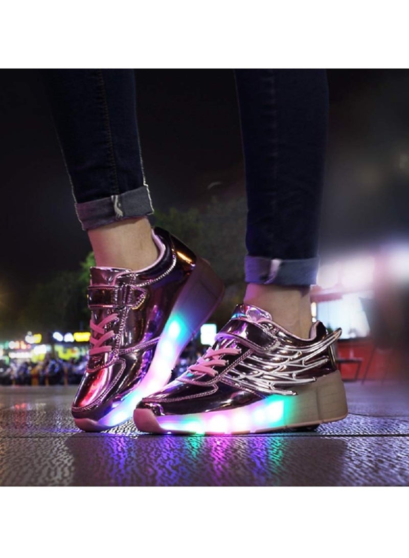Kid Roller Skates Shoes Shoes with Wheels LED Light Color Shoes Shiny Roller Skates Skate Shoes Kids Gifts Boys Girls
